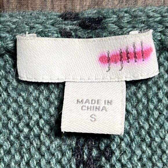 J.JILL Juniper Boho Geometric Aztec Jacquard Knit Draped Front Cardigan Sweater - Picture 8 of 8